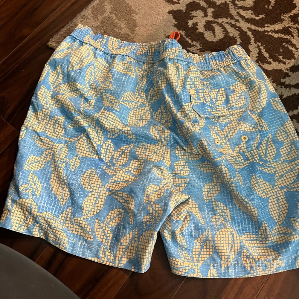 Tommy Bahamas Relax Swim Trunks Shorts Mens XLarge Geo Pockets Mesh Lined Blue.